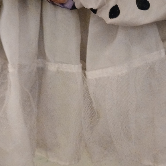 Pinky Black and White Dress with Purple Floral Accents Size 5 Girls - Picture 3 of 6